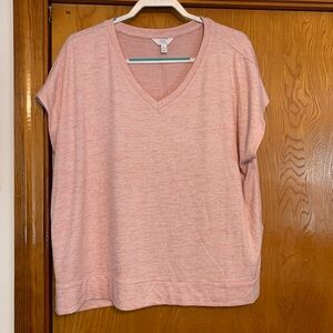 Women's Pink V-Neck Top super soft large 12/14